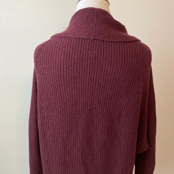 Leith Dolman Sleeve Long Cardigan Burgundy NWT - Picture 5 of 9
